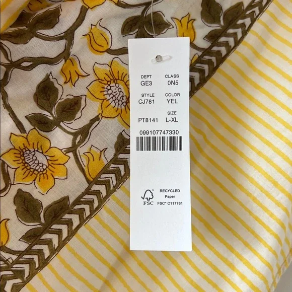 J. Crew Cotton voile bandana top in daffodil daze block print Size L - Picture 7 of 7